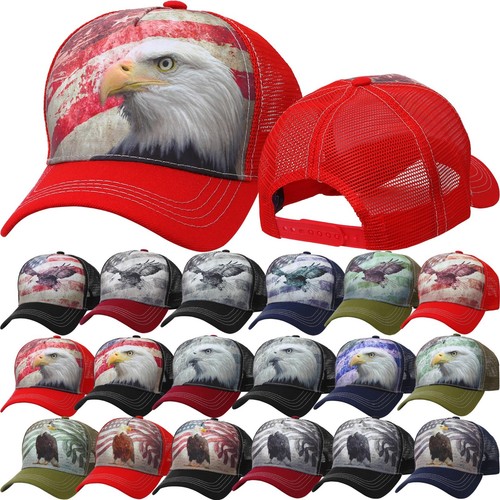 American flag eagle - eagle, trucker
